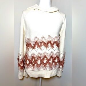 NWT Chaser Women Flare Sleeve Hooded Sweater Size Medium 100% Cotton